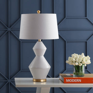 Alba 29" Geometric Ceramic/Metal LED Table Lamp - JONATHAN Y